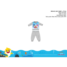 Baby Shark baba pizsama - jersey pamut pizsama - szürke - 92 gyerek hálóing, pizsama