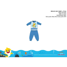 Baby Shark baba pizsama - jersey pamut pizsama - világoskék - 80 gyerek hálóing, pizsama