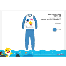 Baby Shark gyerek jersey pizsama - pamut pizsama - középkék - 110 gyerek hálóing, pizsama
