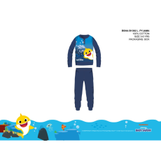  Baby Shark gyerek pizsama kisfiúknak - jersey pamut pizsama - sötétkék - 116