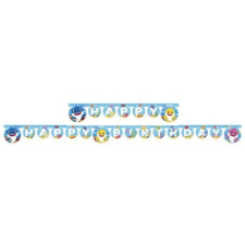 Baby Shark Happy Birthday felirat 2 m party kellék
