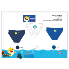  Baby Shark kisfiú alsó - 3 darabos pamut alsó - 98-104