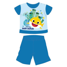 Baby Shark nyári rövid ujjú baba pizsama - pamut jersey pizsama - középkék - 98 gyerek hálóing, pizsama