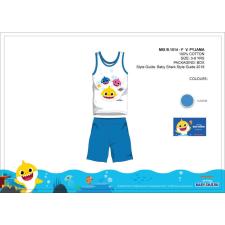 Baby Shark nyári ujjatlan gyerek pizsama - pamut pizsama - világoskék - 110 gyerek hálóing, pizsama