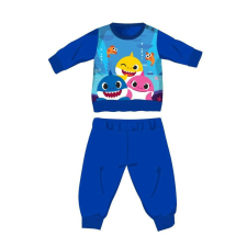Baby Shark téli pamut baba pizsama - interlock pizsama - középkék - 92 gyerek hálóing, pizsama