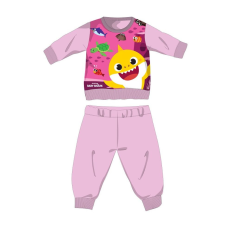  Baby Shark téli pamut baba pizsama - interlock pizsama - világosrózsaszín - 80