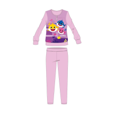  Baby Shark téli pamut gyerek pizsama - interlock pizsama - világosrózsaszín - 104