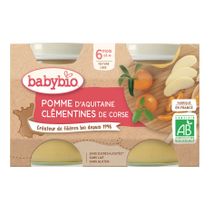 Babybio 2x BABYBIO Jablko s klementínky (130 g) bébiétel