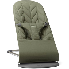 Babybjörn Bliss Dark Green Woven Petal pihenőszék, sötétszürke konstrukció pihenőszék, bébifotel