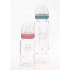 BabyBruin® hőálló üveg cumisüveg 120 ml szilikon etetőcumival, cseppmentes kupakkal cumisüveg