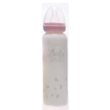 BabyBruin® hőálló üveg cumisüveg 240 ml szilikon etetőcumival, cseppmentes kupakkal lány cumisüveg
