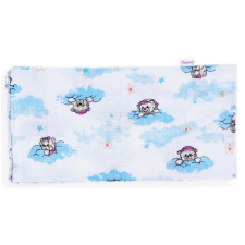 BABYBRUIN Mintás Cseh textil pelenka, textilpelenka fehér 70x70 cm - Kék maci mosható pelenka