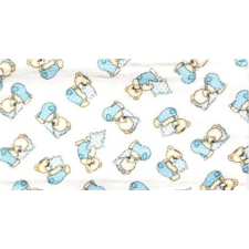 BABYBRUIN Mintás Cseh textil pelenka, textilpelenka fehér 70x70 cm - Kék maci mosható pelenka