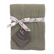 BabyDan BabyDan Horgolt pamut takaró Dusty Green, 75x100cm lakástextília