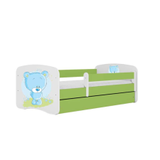 Babydreams ágy, zöld, kék, maci, fiók nélkül, matrac nélkül, 160/80 gyermekágy