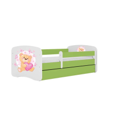 Babydreams ágy, zöld maci, pillangók, fiók nélkül, matrac nélkül, 160/80 gyermekágy