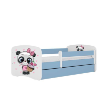 Babydreams Babydreams kék panda ágy fiókkal, kókusz matrac 140/70 gyermekágy
