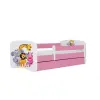 Babydreams Babydreams rózsaszín állatkerti ágy fiók nélkül, matrac nélkül 180/80
