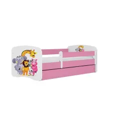Babydreams Babydreams rózsaszín állatkerti ágy fiók nélkül, matrac nélkül 180/80 gyermekágy