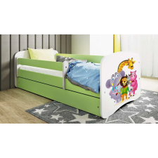 Babydreams Babydreams zöld állatkerti ágy fiókkal, latex matraccal 180/80 gyermekágy