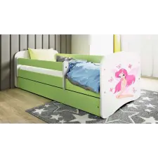 Babydreams Babydreams zöld tündérágy pillangókkal, fiókos latex matraccal 140/70 gyermekágy