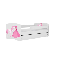 Babydreams fehér hercegnős lóágy fiókkal, kókusz matrac 140/70 gyermekágy