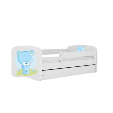 Babydreams fehér kék mackóágy fiókkal, matrac nélkül 180/80 gyermekágy