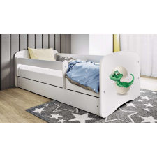 Babydreams fehér kis dínó ágy fiók nélkül, matrac 180/80 gyermekágy