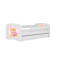 Babydreams fehér mackó pillangóágy fiókos latex matraccal 180/80 gyermekágy