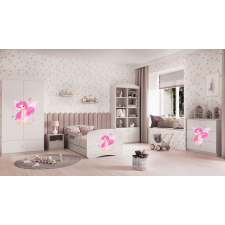 Babydreams fehér tündérágy pillangós fiókkal, matraccal 180/80 gyermekágy