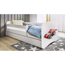  Babydreams fehér versenyautó-ágy fiókkal, 180/80-as matraccal gyermekágy