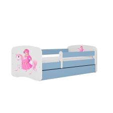 Babydreams kék hercegnő lóágyon, fiókos latex matraccal 160/80 gyermekágy