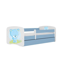 Babydreams kék mackóágy fiók nélkül, matrac 180/80 gyermekágy