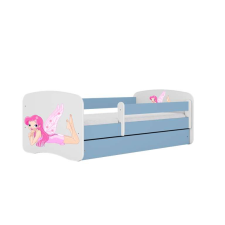 Babydreams kék tündérágy szárnyakkal, fiókos latex matrac 160/80 gyermekágy