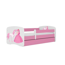Babydreams rózsaszín hercegnős lóágy fiók nélkül, latex matrac 180/80 gyermekágy