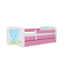 Babydreams rózsaszín kék mackóágy fiókkal, matraccal 180/80 gyermekágy