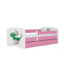 Babydreams rózsaszín kis dinóágy fiókos latex matraccal 140/70 gyermekágy