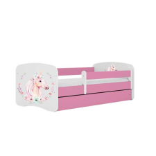 Babydreams rózsaszín lóágy fiók nélkül, kókusz matrac 160/80 gyermekágy