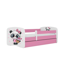 Babydreams rózsaszín panda ágy fiók nélkül, matrac 160/80 gyermekágy