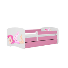 Babydreams rózsaszín tündérágy szárnyakkal fiókos latex matrac nélkül 160/80 gyermekágy