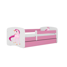  Babydreams rózsaszín unikornis ágy fiókkal, kókusz matrac 140/70 gyermekágy