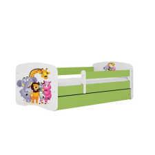 Babydreams zöld állatkerti ágy fiók nélkül, latex matrac 160/80 gyermekágy