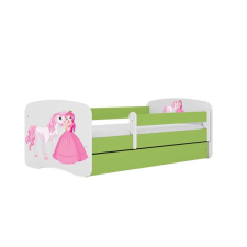 Babydreams zöld hercegnős lóágy fiókos latex matraccal 160/80 gyermekágy