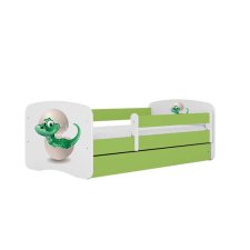 Babydreams zöld kis dínóágy fiók nélkül, latex matrac 180/80 gyermekágy