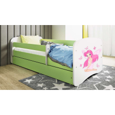 Babydreams zöld tündérágy pillangókkal, fiókos latex matraccal 180/80 gyermekágy