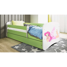 Babydreams zöld tündérágy szárnyakkal fiók nélkül, matrac 140/70 gyermekágy