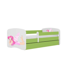 Babydreams zöld tündérágy szárnyakkal, fiók nélkül, matrac nélkül, 140/70 gyermekágy