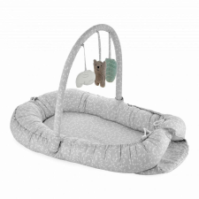 BabyJem BabyNest matrac játékrúddal szülők között (Szín: Szürke) babafészek