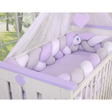 BabyLion Prémium BabyLion Prémium Fonott rácsvédő XXL - Lila-Szürke-Fehér babaágynemű, babapléd