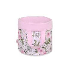 BabyLion Prémium Kifordítható Játéktároló - M - Rózsaszín virágok gyermekbútor